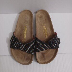 BIRKENSTOCK MIDRAD POLKA DOT SINGLE BUCKLE STRAP SLIDE SANDALS SIZE 40 (L9 M7)